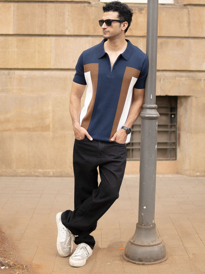 Powerlook Men Cotton Striped Polo T-Shirt