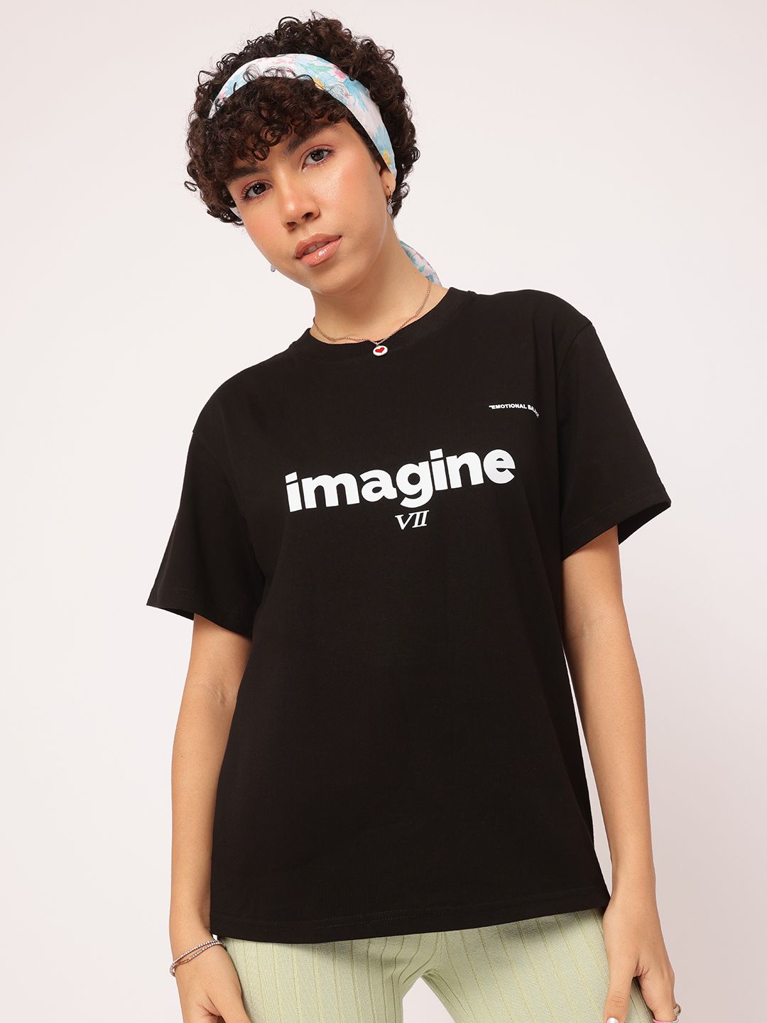 DressBerry Boldly Basic Printed Relaxed Fit T-shirt