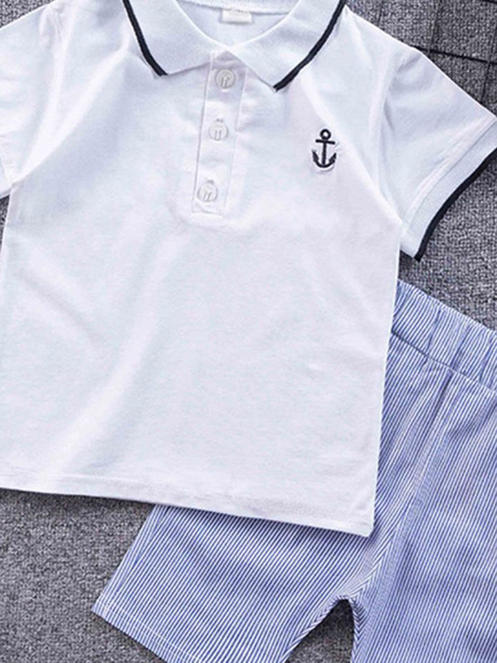 YK Boys Polo Collar T-Shirt With Shorts