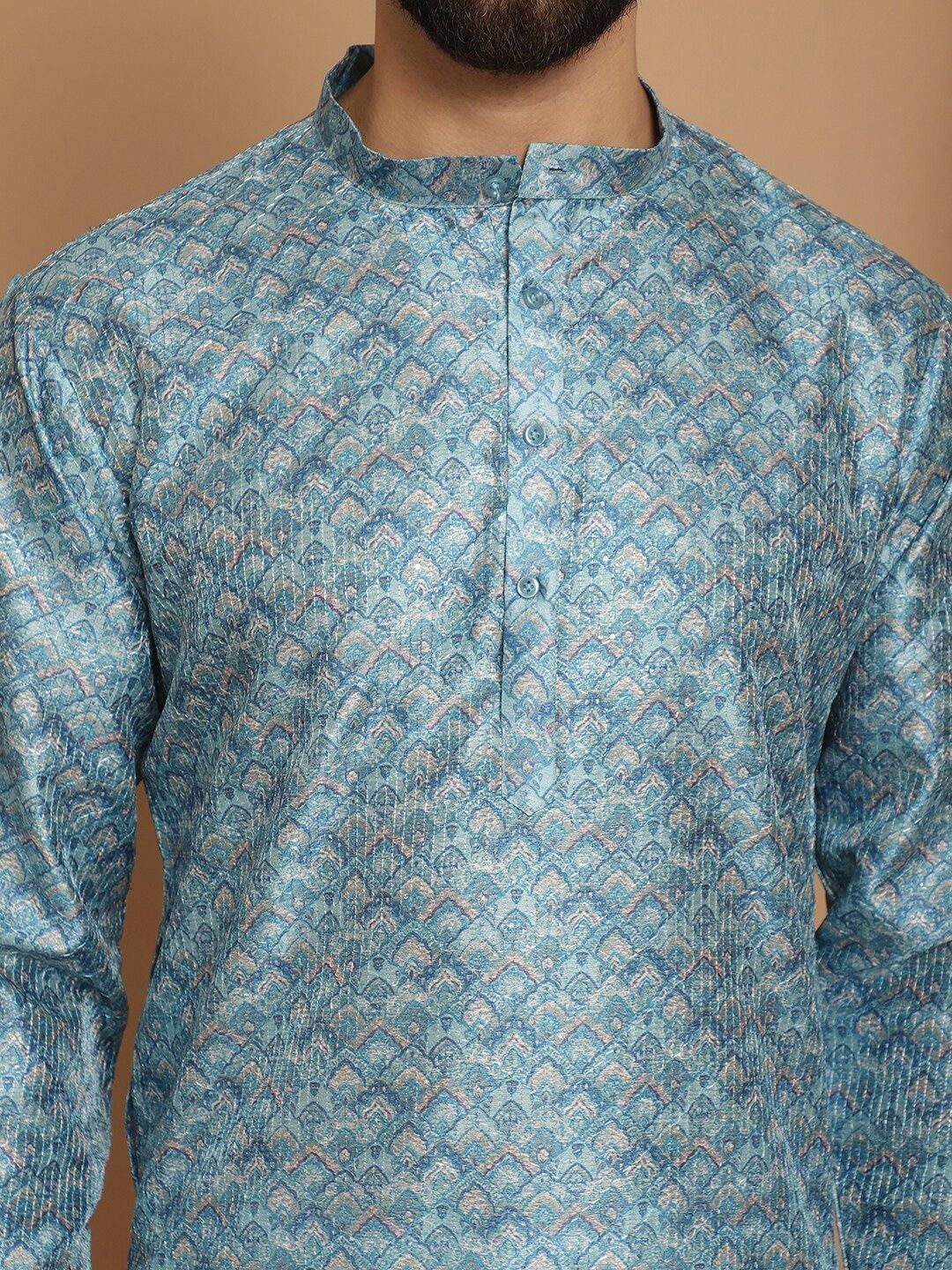Motif Etnik Anouk Bercetak Kurta Lurus Dengan Churidar