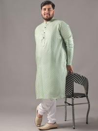 SOJANYA PLUS Plus Size Men Ethnic Motifs Woven Design Straight Kurta With Pyjamas
