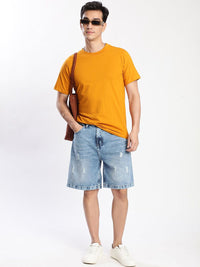 Bene Kleed Men Relaxed Fit Distressed Denim Shorts
