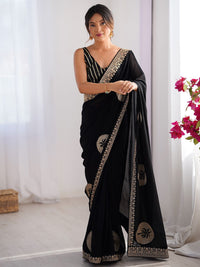 Saree mall Floral Sequinned Silk Blend Sarees