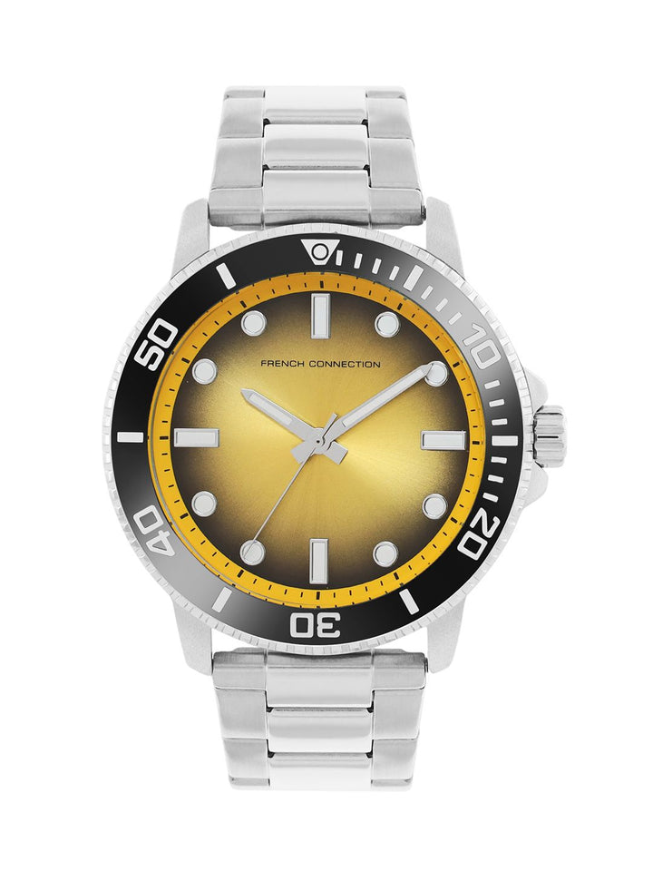 French Connection Men Dial & Stainless Steel Bracelet Style Straps Analogue Watch FCC05YSM