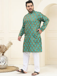 SOJANYA PLUS Plus Size Ethnic Motifs Embroidered Thread Work Kurta with Pyjamas