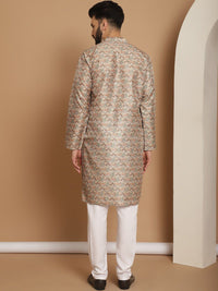 Anouk Ethnic Motifs Printed Straight Kurta With Churidar