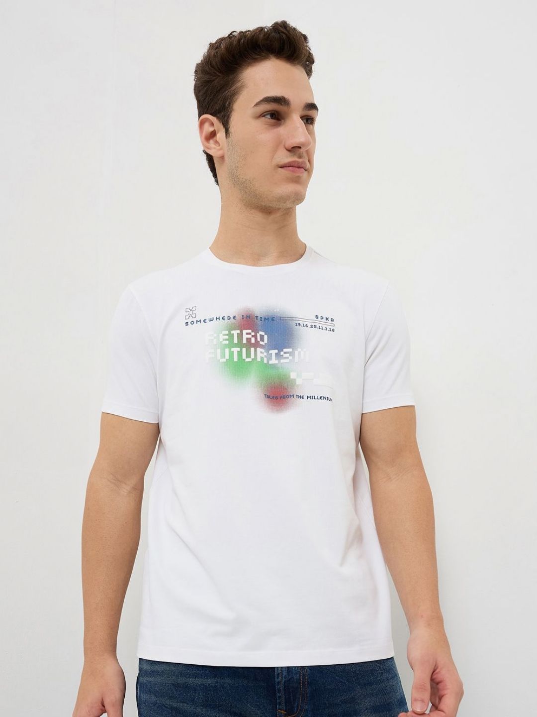 SPYKAR Men Typography Printed Round Neck Cotton Slim Fit T-shirt