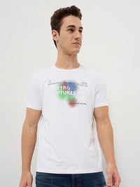 SPYKAR Men Typography Printed Round Neck Cotton Slim Fit T-shirt