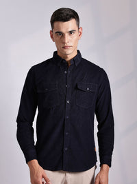 Thomas Scott Men Self Design Corduroy Cotton Shacket