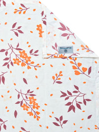 KLOTTHE White Floral Polycotton 300 TC King Fine Bedsheet dengan 2 Sarung Bantal-98 x 89 inci