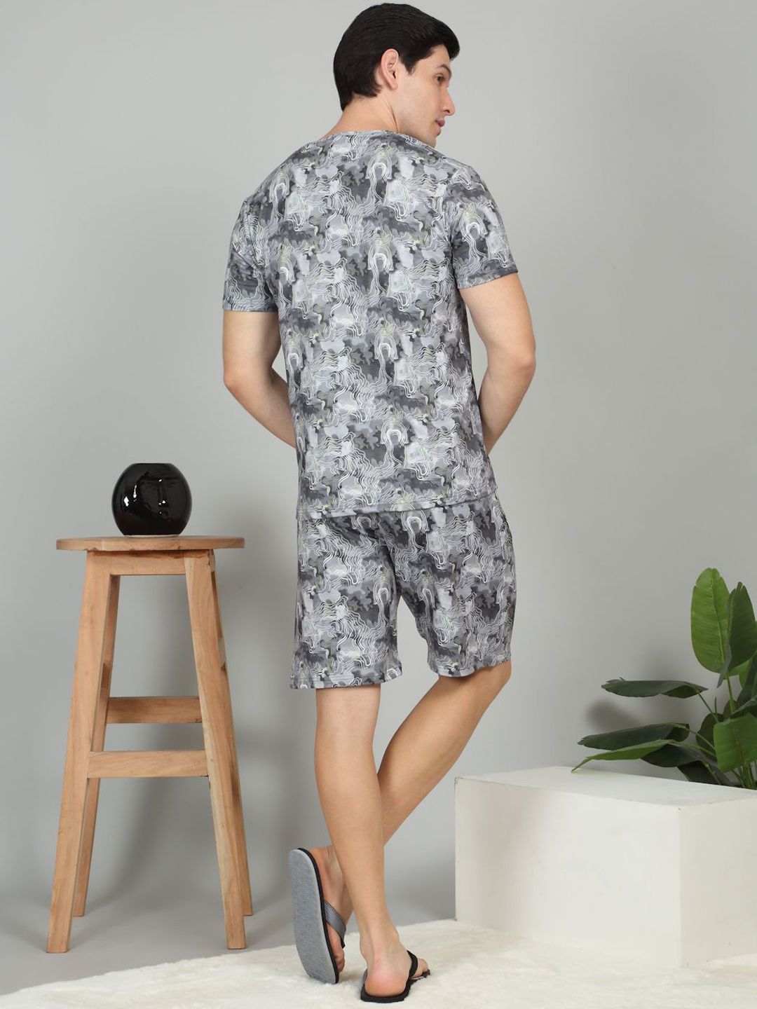 Sweet Dreams Printed Round Neck T-Shirt & Shorts