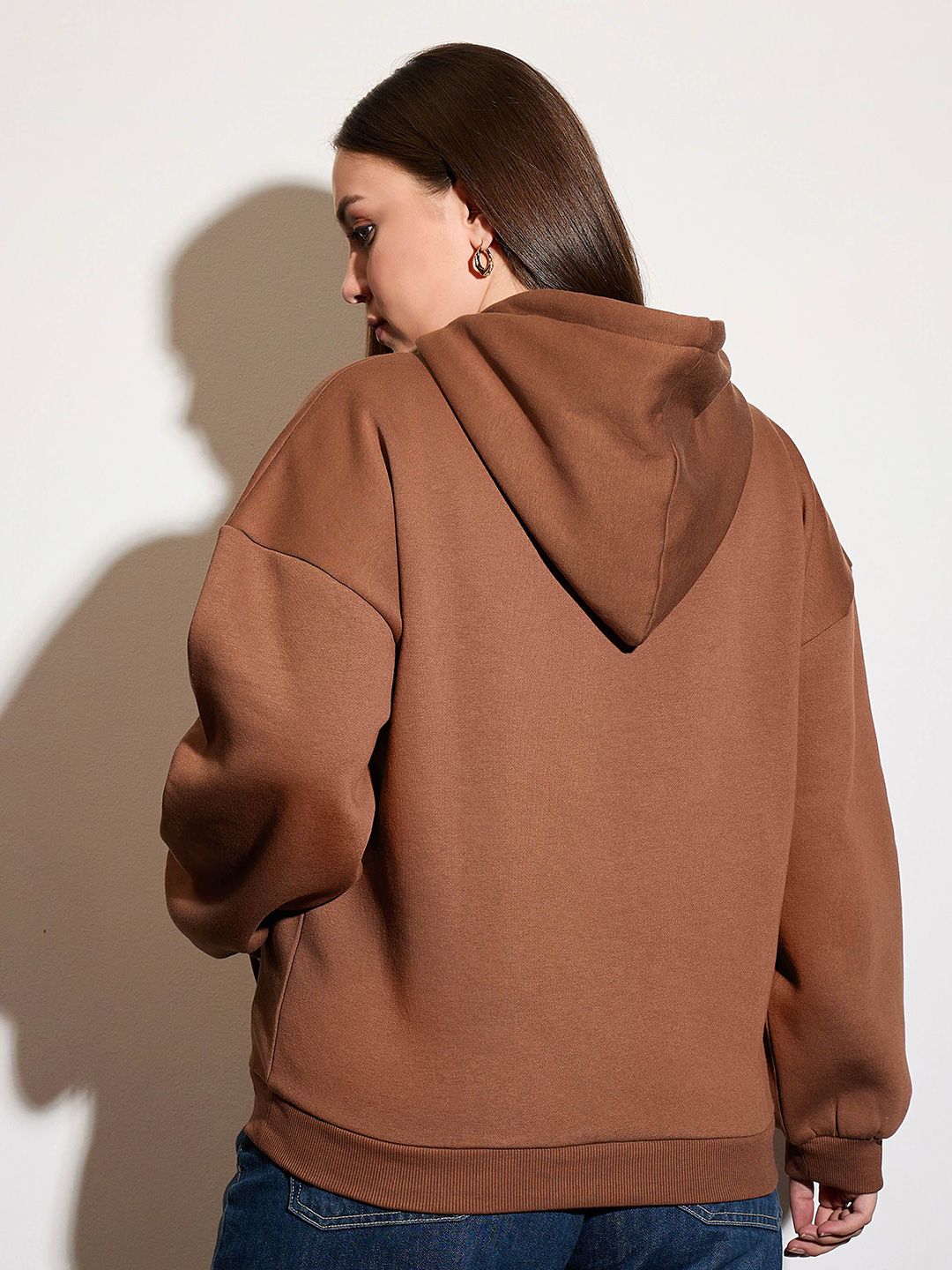 SASSAFRAS Curve Women Plus Size Hooded Pullover Sweatshirt