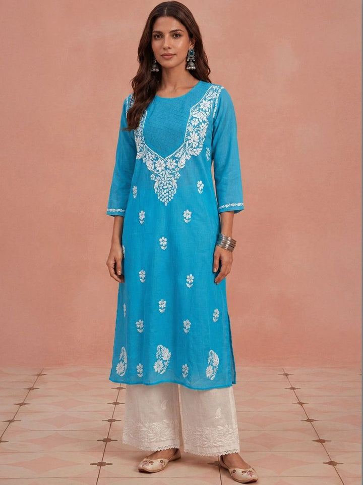 House of Chikankari Women Embroidered Chikankari Kurta