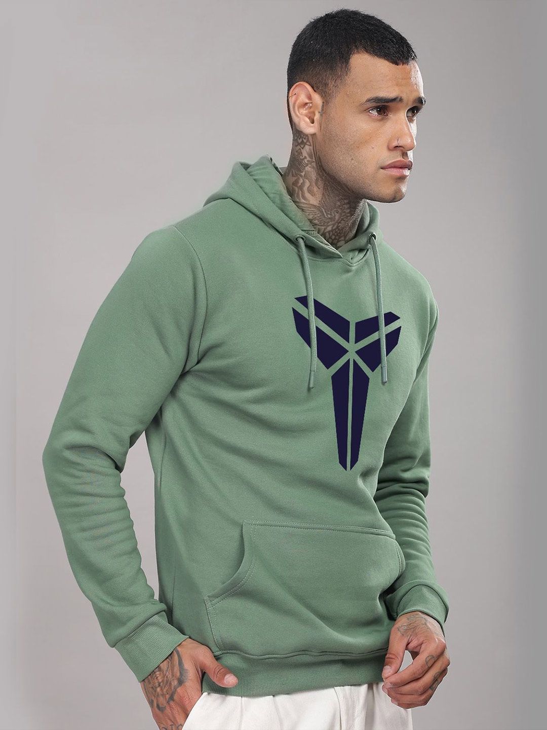 ADRO Men Printed Hooded Sweatshirt