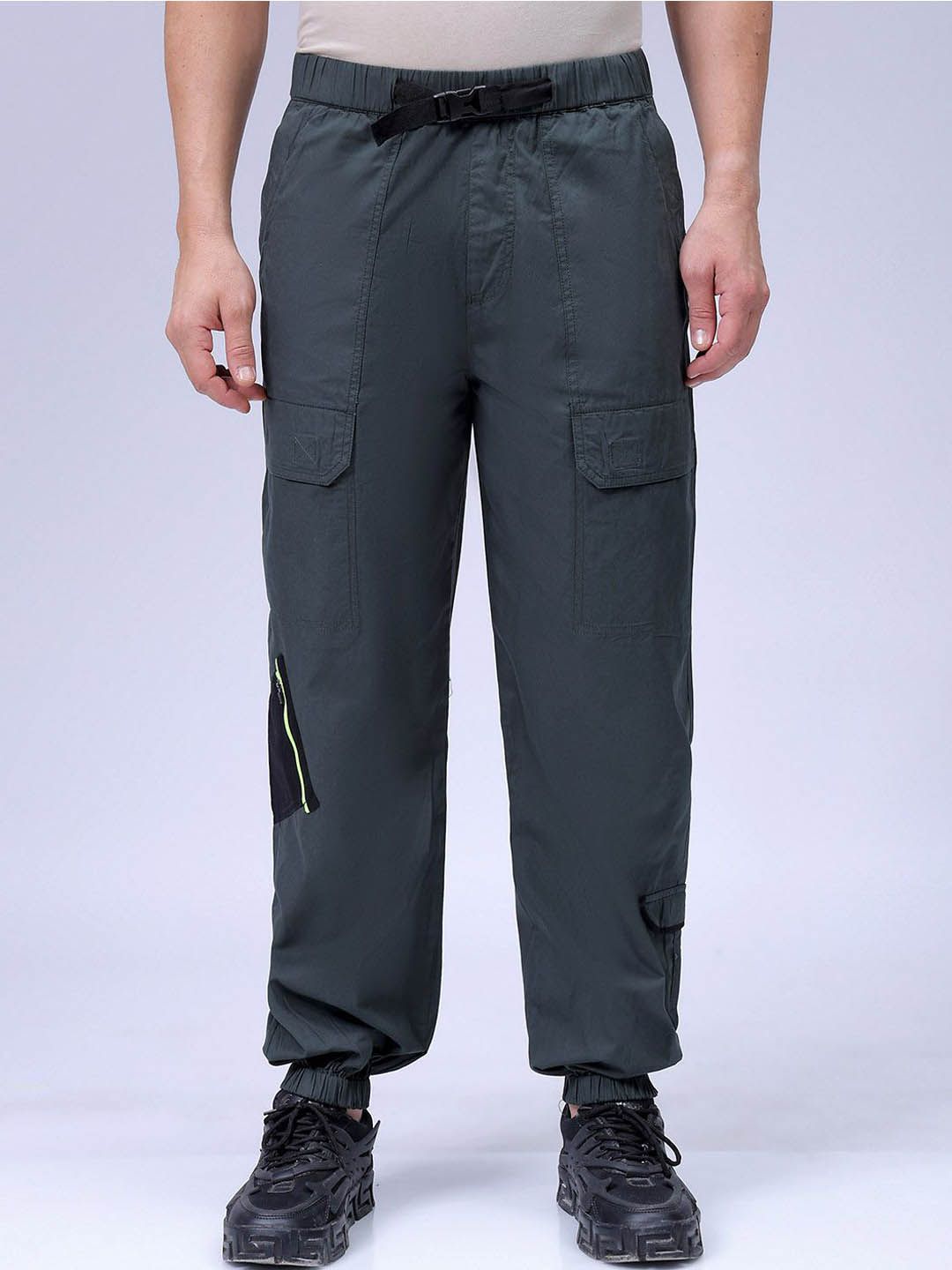 The Indian Garage Co Men Loose Fit Pure Cotton Mid-Rise Jogger