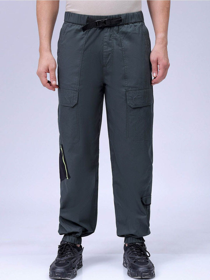 The Indian Garage Co Men Loose Fit Pure Cotton Mid-Rise Jogger