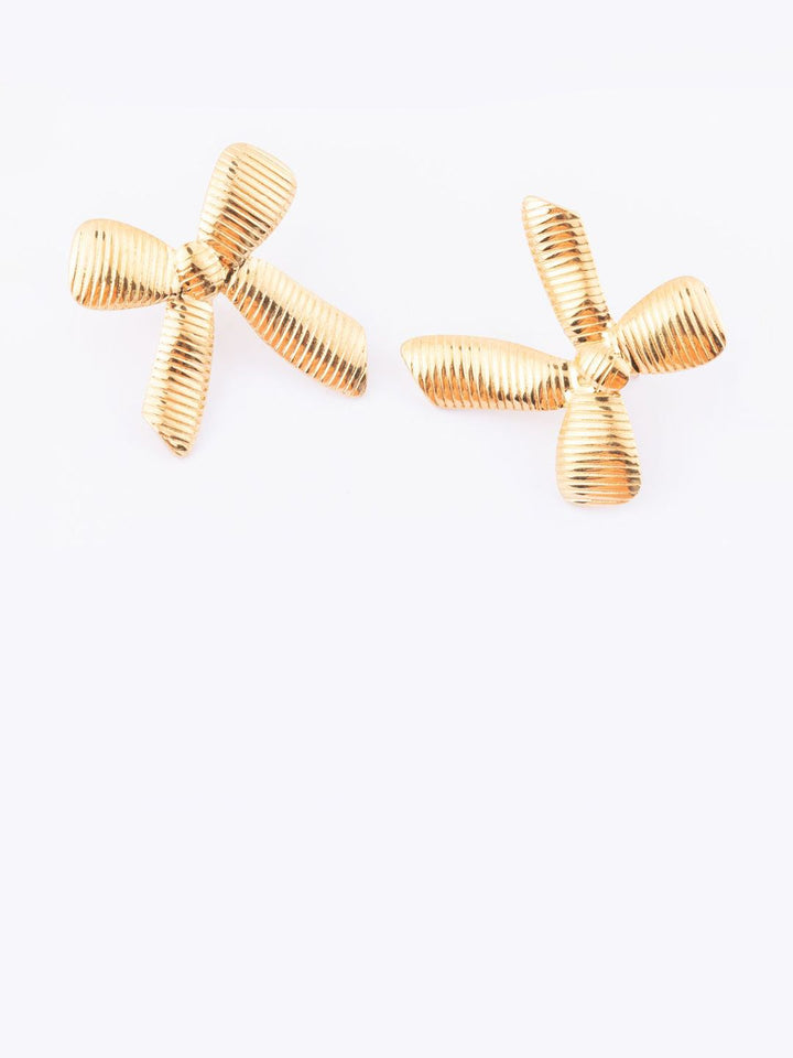 VOGUE PANASH Stainless Steel 18K Gold-Plated Contemporary Studs
