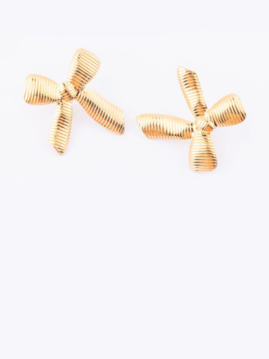 VOGUE PANASH Stainless Steel 18K Gold-Plated Contemporary Studs