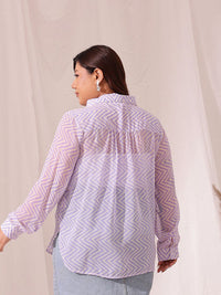 CURVY STREET Women Plus Size Comfort Spread Collar Printed Relaxed Fit Casual Shirt