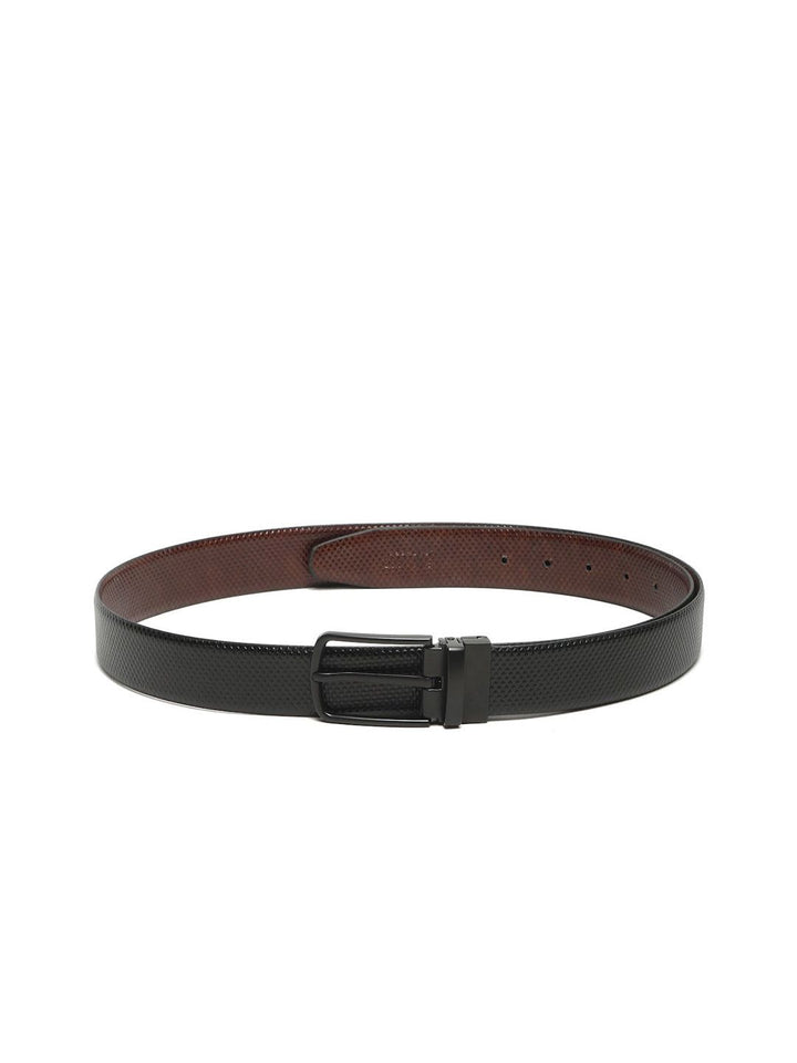 Teakwood Leathers Men Textured Leather Reversible Formal Belt