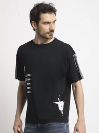 Bene Kleed Men Graphic Printed Round Neck Cotton Oversized T-shirt