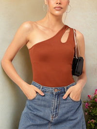 DressBerry Bubbly Basics One-Shoulder Cut-Out Bodysuit