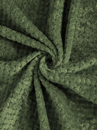 KLOTTHE Green Abstract 300TC Woolen Single Fitted Bedsheet & 1 Pillow Cover