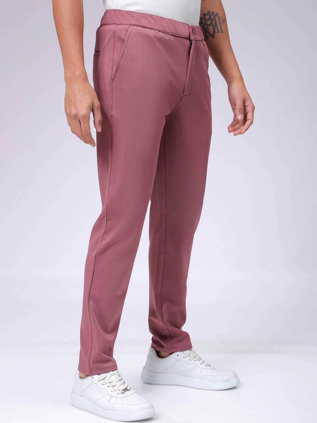 The Indian Garage Co. X Luxe Men Textured Slim Fit Trousers