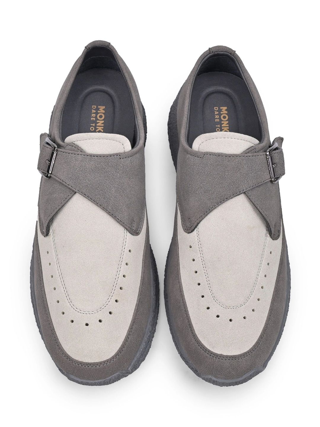 MONKSTORY Men Grey Suede Sneakers