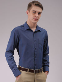 The Indian Garage Co. X Luxe Men Cutaway Collar Solid Slim Fit Formal Shirt
