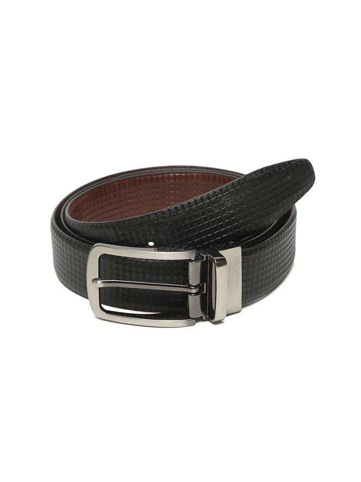 Teakwood Leathers Men Textured Leather Reversible Formal Belt