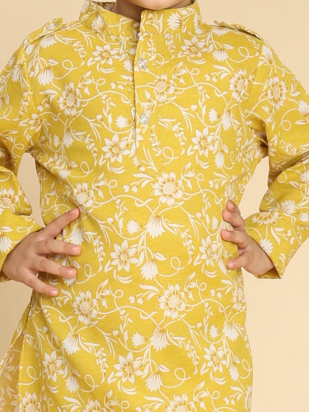 Cutiekins Boys Floral Printed Regular Kurta with Pyjamas