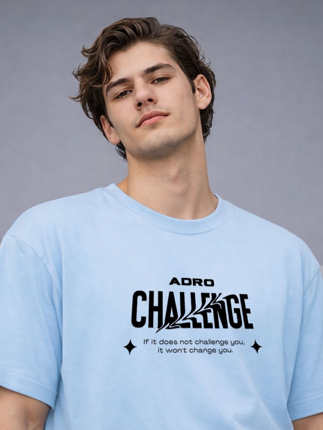 ADRO Men Printed Drop-Shoulder Sleeves T-shirt