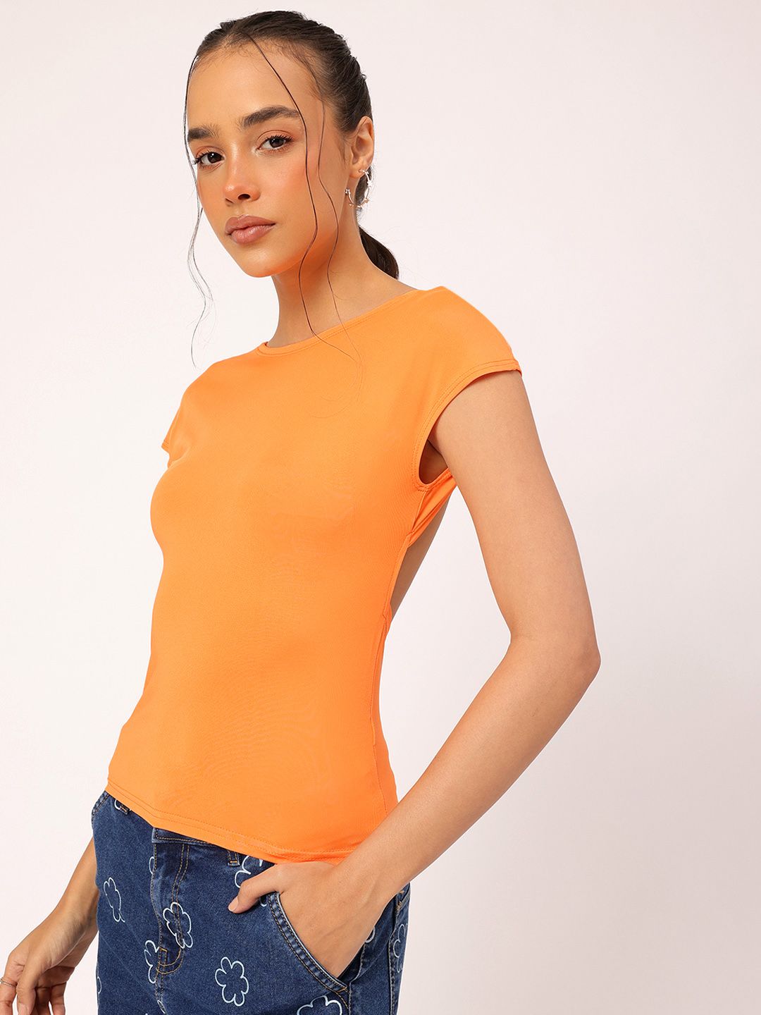 DressBerry Fancy Fusion Open Back Extended Sleeves Top
