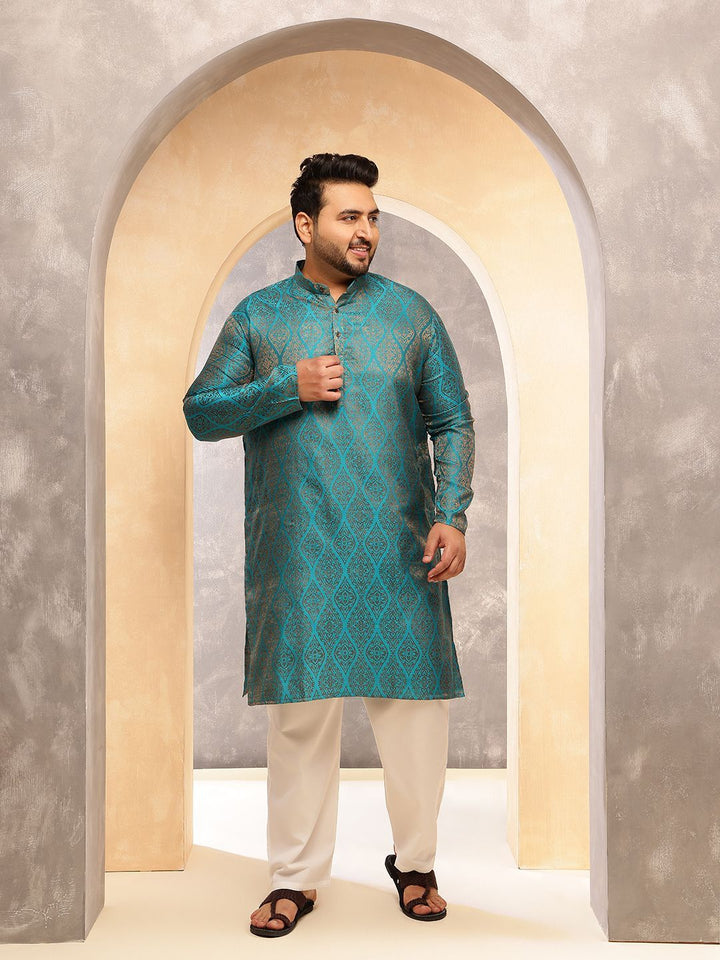 SOJANYA PLUS Woven Design Kurta Lurus Sutera Kolar Mandarin