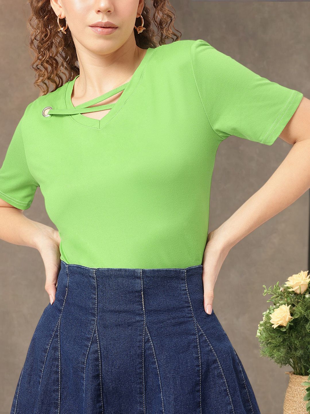 DressBerry Romantic & Rebel Criss-Cross V-Neck Top