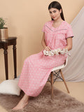 Sweet Dreams Printed Women Maxi Nightdress
