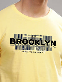 ADRO Typography Printed Round Neck Cotton T-shirt