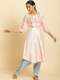 W Floral Embroidered Thread Work A-Line Kurta