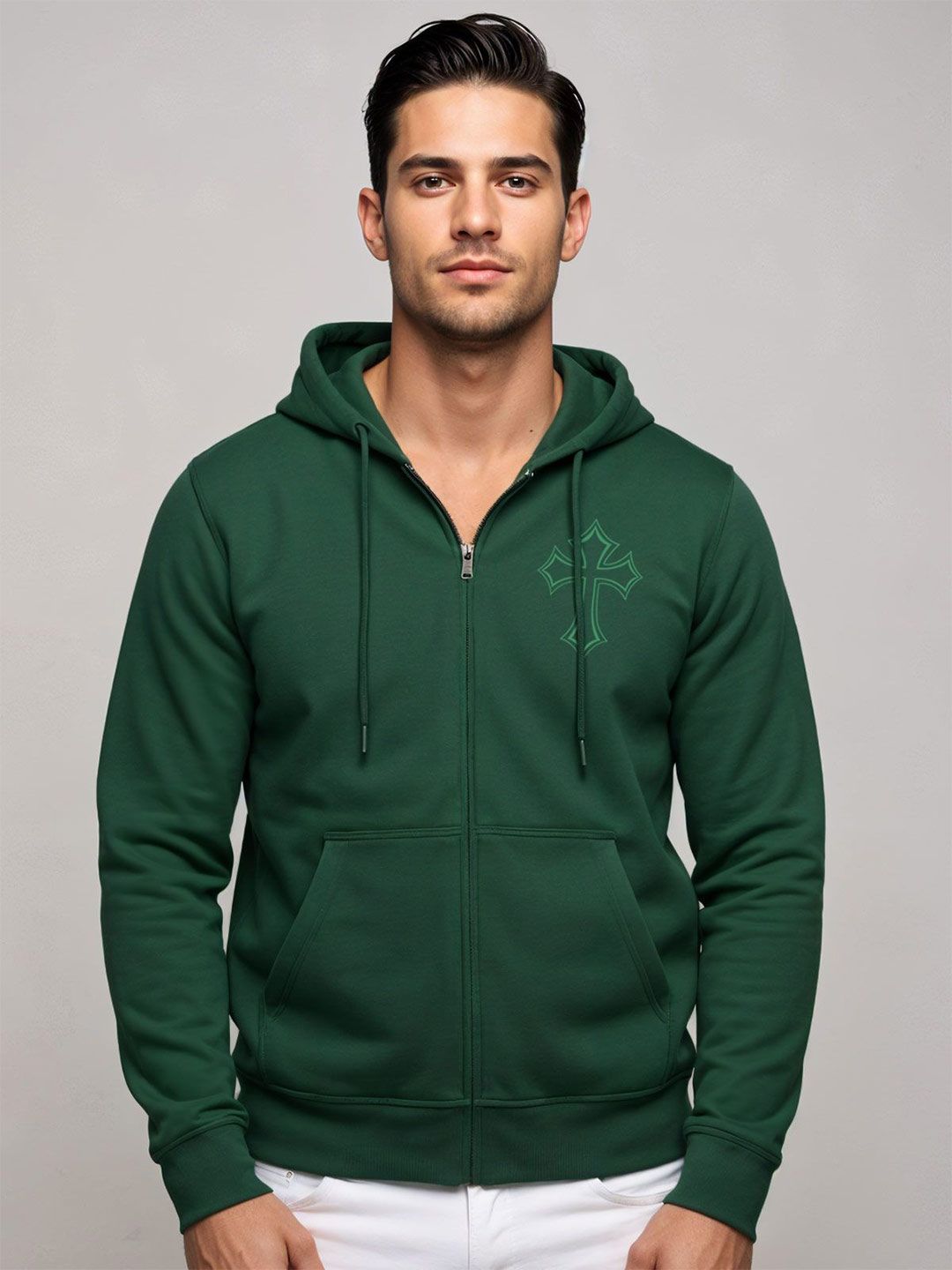 ADRO Men Printed Hooded Sweatshirt