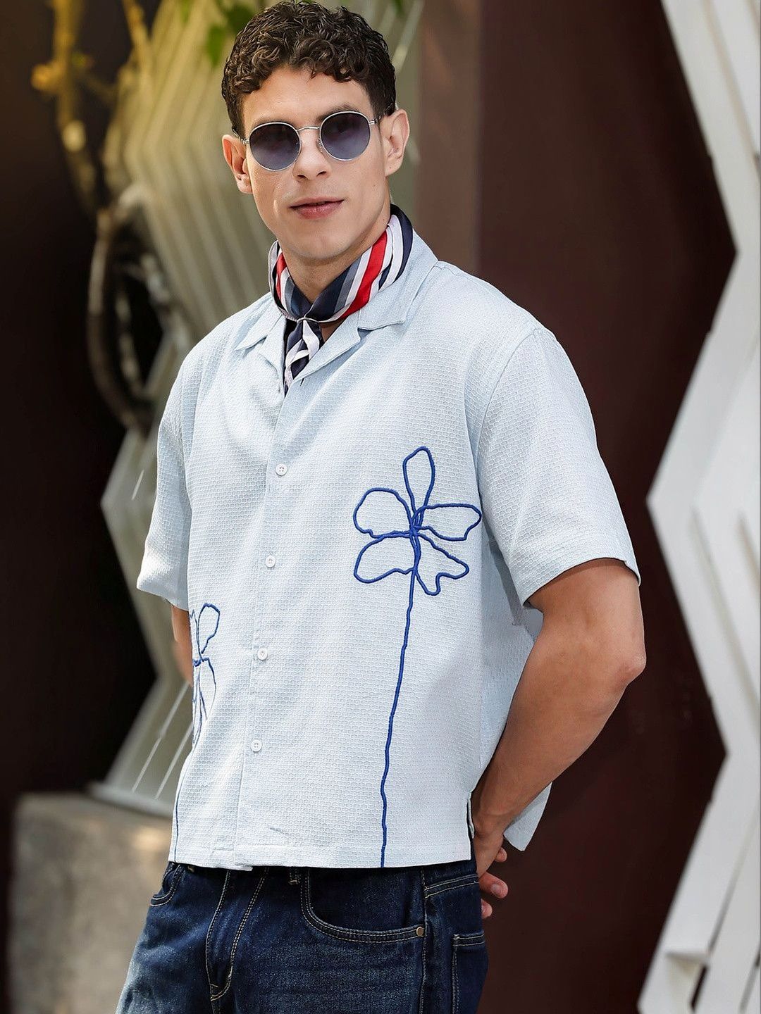 Baju Kasual Bercetak Bunga Eszett Lelaki