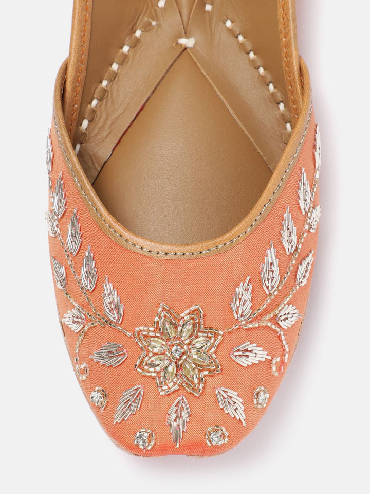 House of Pataudi Floral Embellished Ethnic Mojaris
