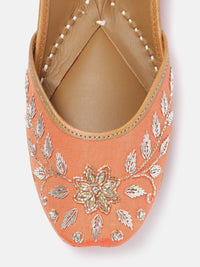 House of Pataudi Floral Embellished Ethnic Mojaris