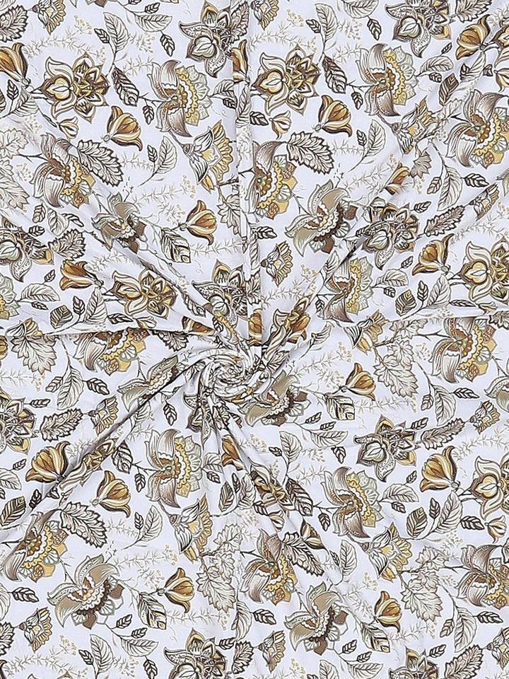 Monte Carlo Brown & White Printed Mild Winter 150 GSM Single Bed Dohar