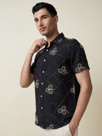 Thomas Scott Men Embroidered Regular Fit Casual Shirt
