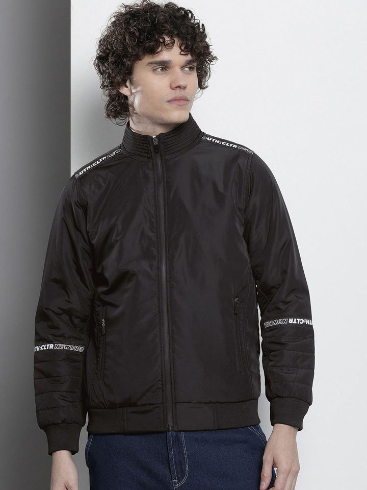 The Indian Garage Co Men Zip-Front Bomber Jacket with Zip Pockets