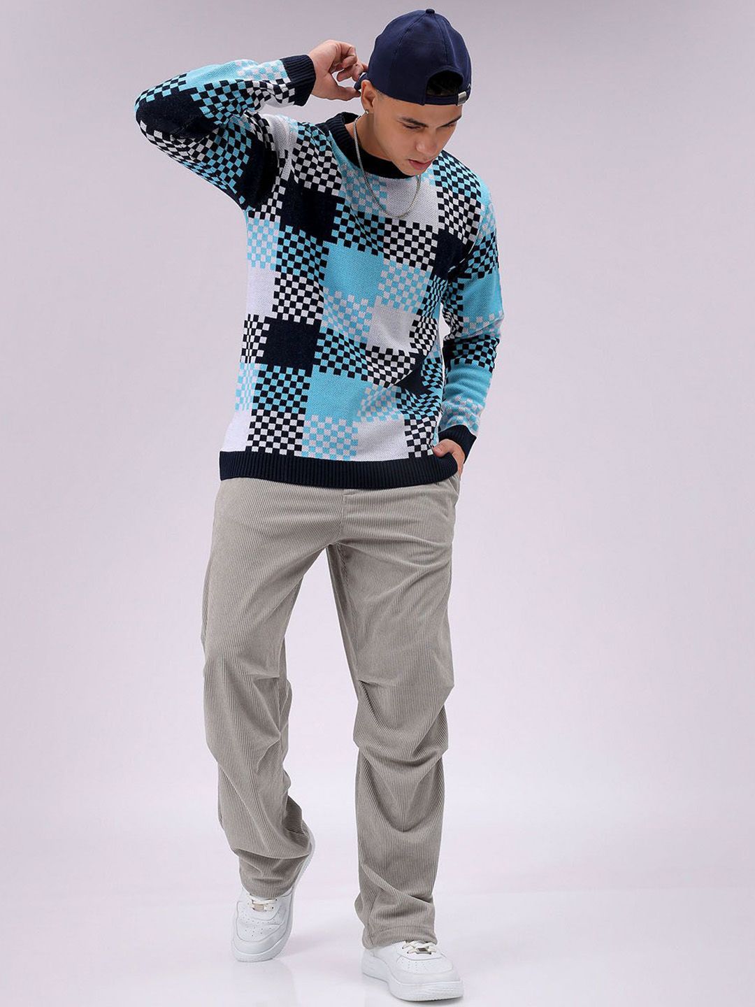The Indian Garage Co Men Textured Tapered Fit Trousers