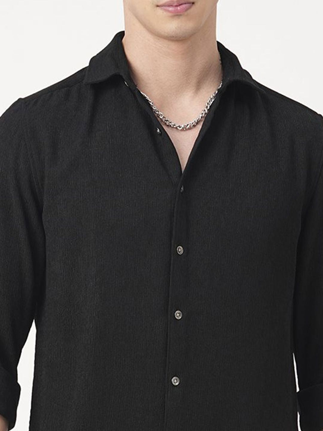 VASTRADO Men Classic Fit Spread Collar Solid Cotton Casual Shirt