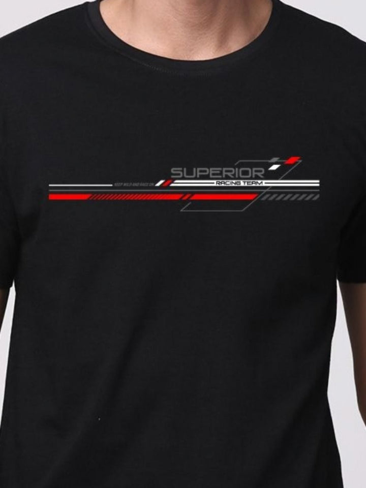 Pek ADRO Lelaki dengan 3 T-shirt Kapas Leher Bulat Bercetak Grafik