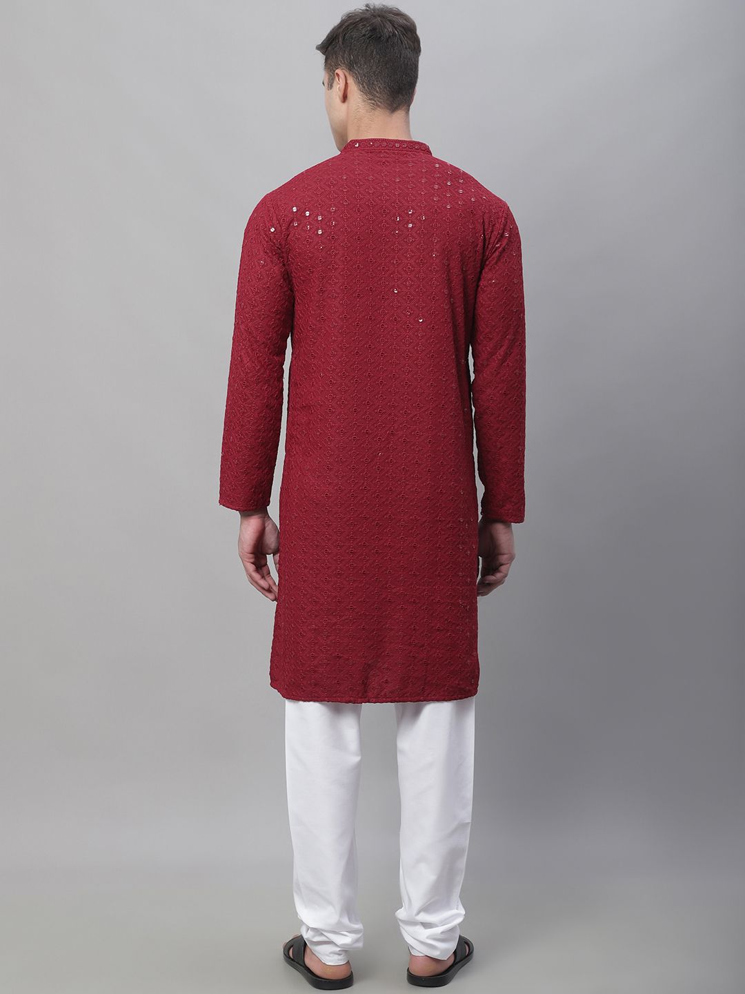 SOJANYA Geometric Embroidered Pure Cotton Kurta With Churidar
